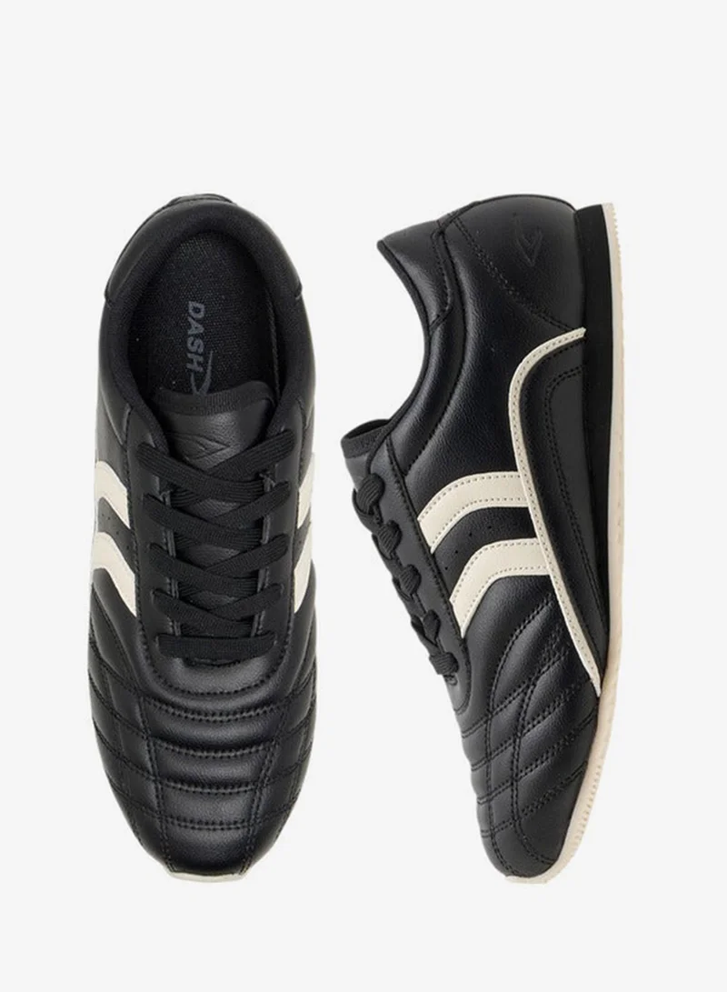 Dash BLACK Women's Panelled Sneakers with Lace-Up Closure for Women | Best Price UAE