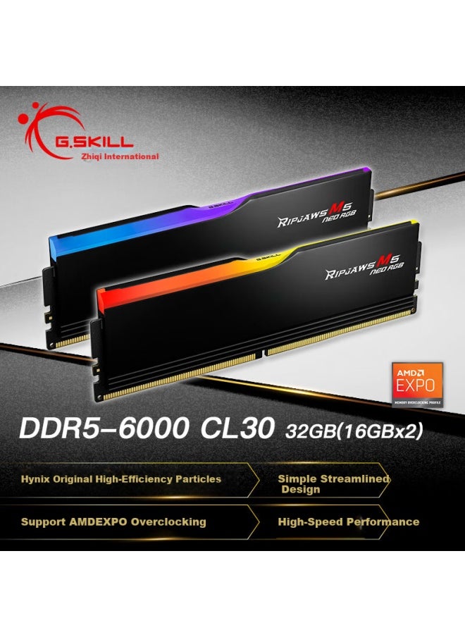 G.Skill G.skill Trident Z5 32gb (16gx2) Ddr5 6000 Desktop Memory - Flare Gun Rgb Lighting - Black/amd Expo/c30  - Image 1