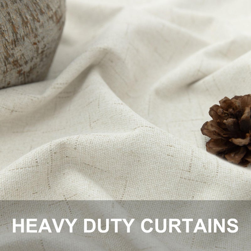 Pitalk 108 Inch Curtains 2 Panel Set Burg Modern Dark Out Curtains for Bedroom Insulating Noise Reducing Soundproof Extra Long Wide Drapes Floor Length to Ceiling Curtain for Living Room Window 9ft Cream - Image 3