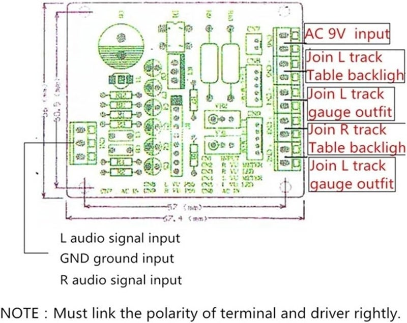 عرض لوحة عداد VU التناظري 500 ميكرو أمبير مع إضاءة خلفية قابل للتعديل حساسية اختبار مستوى الصوت - Image 4