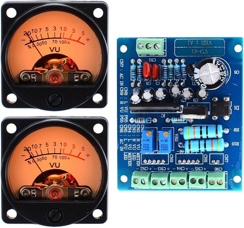 عرض لوحة عداد VU التناظري 500 ميكرو أمبير مع إضاءة خلفية قابل للتعديل حساسية اختبار مستوى الصوت - Image 3