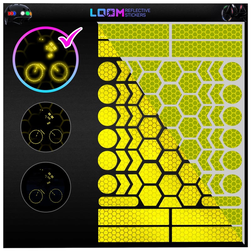 LOOM Reflective Stickers | 67pc Engineer Blu | Reflective Stickers for Helmet, Bike, Motorcycle, Hard Hat | Waterproof Reflectors for Car, Trailer | Bike Reflectors for Night Riding - Image 1
