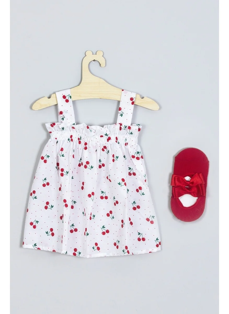 ادا بيبيك تشوكوك Ada Baby Kids Strappy Cherry Dress Ballerina Socks Set 008