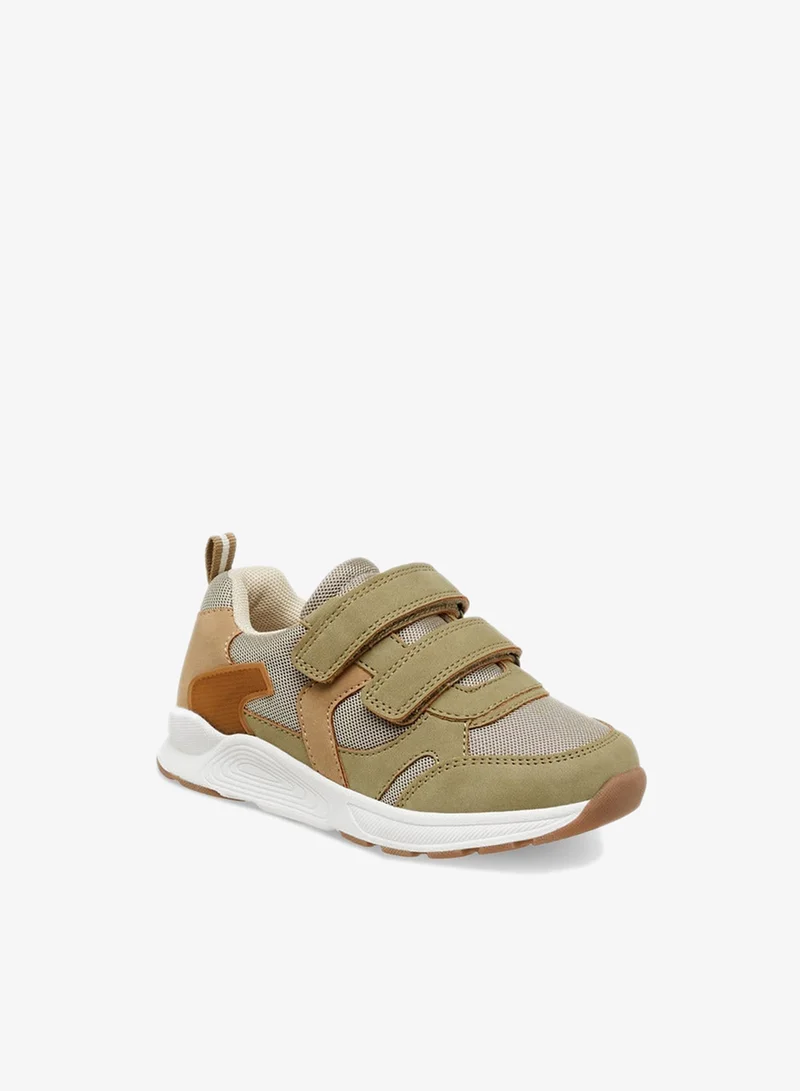 JUNIORS Panelled Sneakers with Hook and Loop Closure