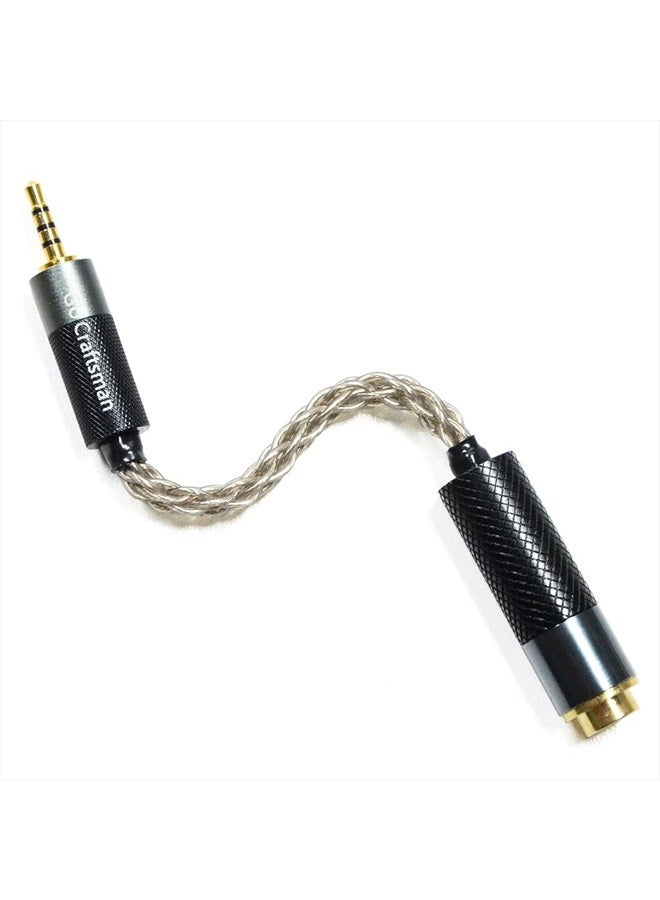 GUCraftsman 2.5mm Balanced Male to 4.4mm Balanced Female Portable Headphone Adapter Cable 6N Single Crystal Silver Headphone Jack Convert Cable for Audio Players with 2.5mm Balanced Ports - Image 2