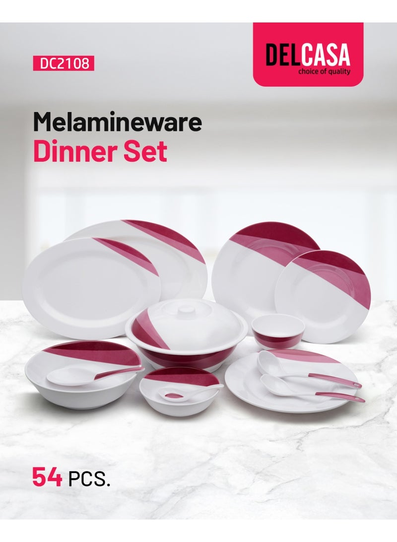 ديلكاسا طقم أطباق وعشاء ميلامين من ديلكاسا 54 قطعة ، أطباق ، أطباق ، ملاعق ، خدمة لـ 6 DC2108 - Image 1