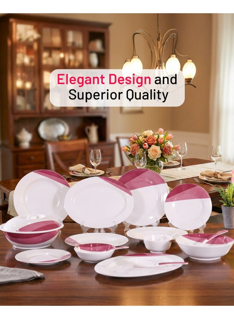 ديلكاسا طقم أطباق وعشاء ميلامين من ديلكاسا 54 قطعة ، أطباق ، أطباق ، ملاعق ، خدمة لـ 6 DC2108 - Image 2