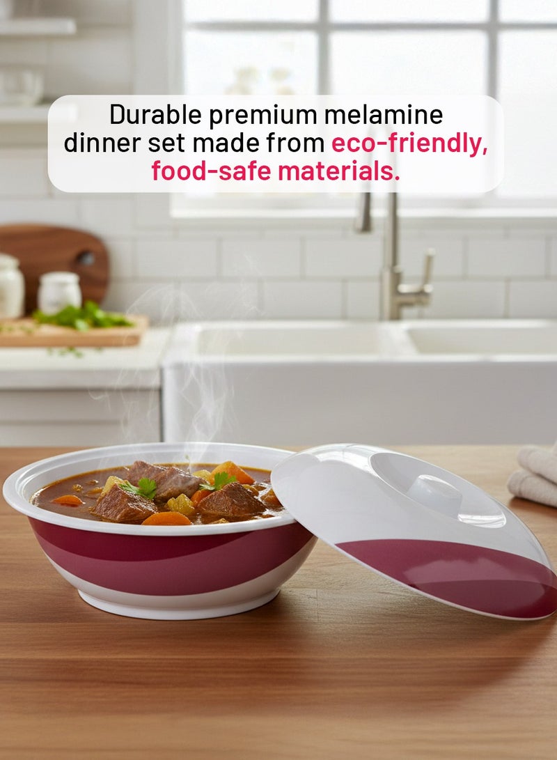 ديلكاسا طقم أطباق وعشاء ميلامين من ديلكاسا 54 قطعة ، أطباق ، أطباق ، ملاعق ، خدمة لـ 6 DC2108 - Image 5