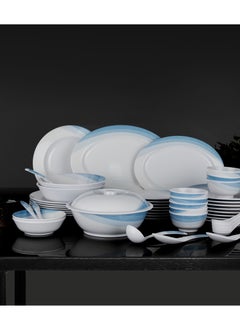 DELCASA 54-Piece Skyline Melamine Ware Dinner Set Includes 8 Table Spoon, 2 Serving Spoon, 8 Soup Spoon, 2 Rice Spoon, 8 Bowl, 2 Bowl, 2 Bowl, 2 Bowl Round Bowl +Lid 1+1 Soup Plate Dinner Plate 16+8 Ovel Plat  - Image 3