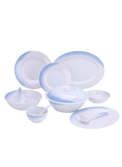DELCASA 54-Piece Skyline Melamine Ware Dinner Set Includes 8 Table Spoon, 2 Serving Spoon, 8 Soup Spoon, 2 Rice Spoon, 8 Bowl, 2 Bowl, 2 Bowl, 2 Bowl Round Bowl +Lid 1+1 Soup Plate Dinner Plate 16+8 Ovel Plat  - Image 2