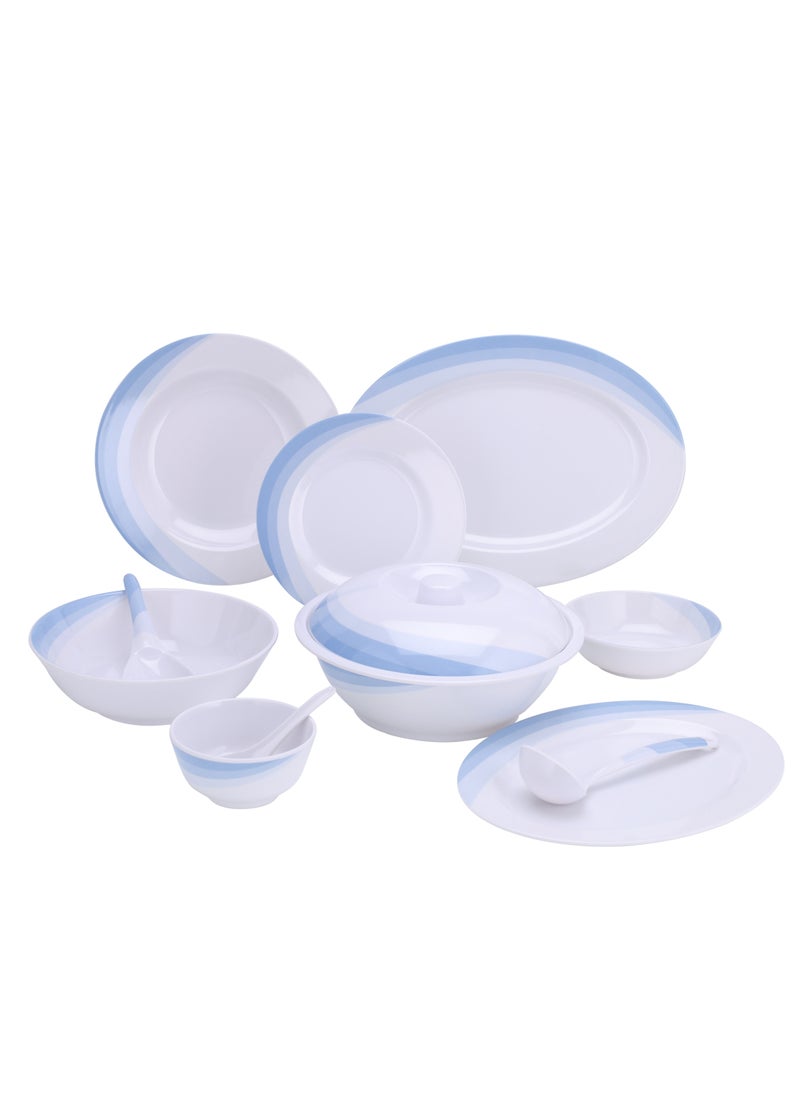 DELCASA 54-Piece Skyline Melamine Ware Dinner Set Includes 8 Table Spoon, 2 Serving Spoon, 8 Soup Spoon, 2 Rice Spoon, 8 Bowl, 2 Bowl, 2 Bowl, 2 Bowl Round Bowl +Lid 1+1 Soup Plate Dinner Plate 16+8 Ovel Plat  - Image 2