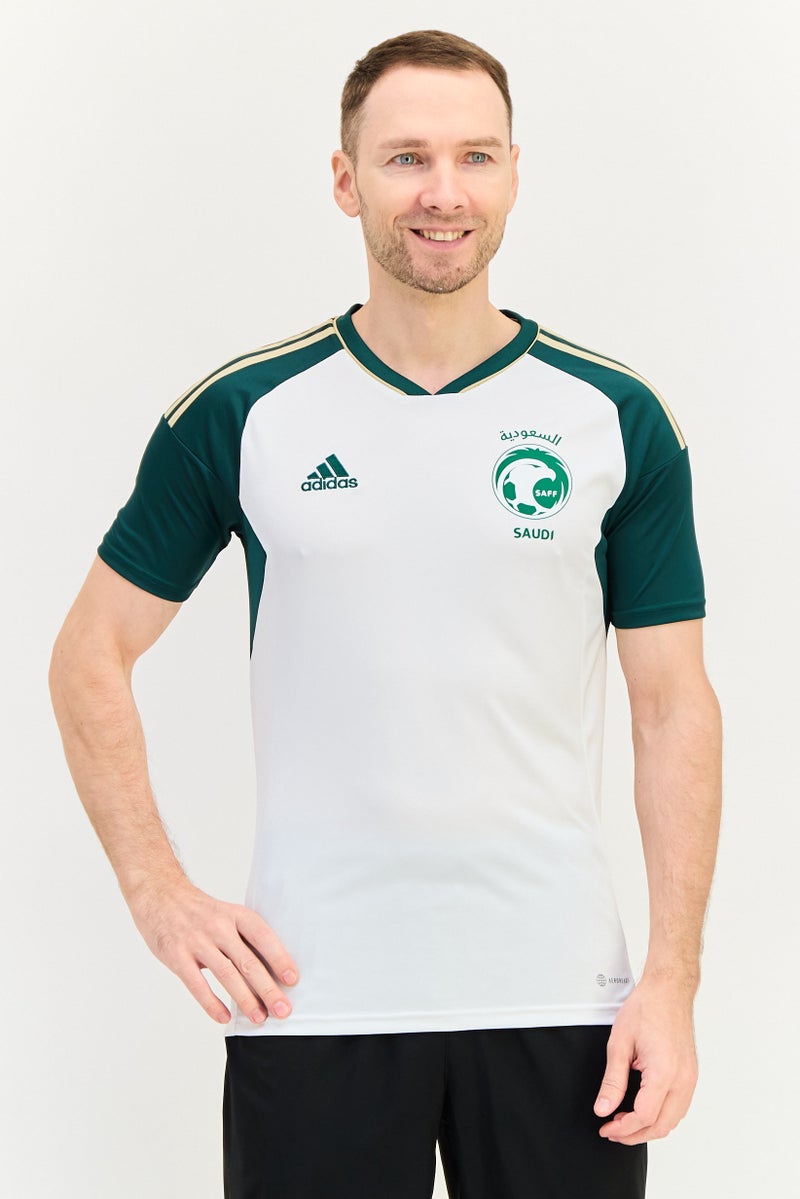 Adidas Men Sportswear Fit Short Sleeve Saudi Arabia Football Jersey, Multicolor - Image 1