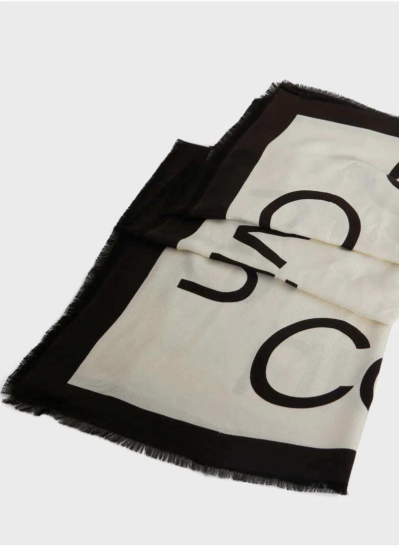 CALVIN KLEIN Logo Detailed Scarf