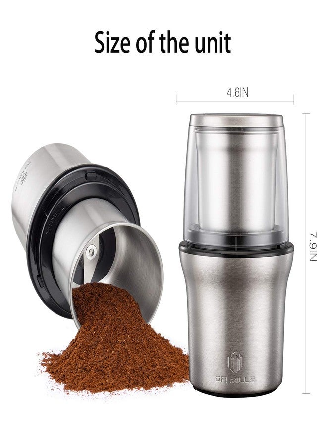 DR MILLS DM-7412M Stainless Steel Electric Dried Spice and Coffee Grinder,2 in 1 Wet and Dry, Removable Cups, Dishwasher Safe - Image 3