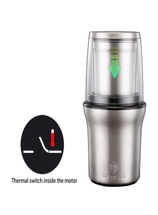 DR MILLS DM-7412M Stainless Steel Electric Dried Spice and Coffee Grinder,2 in 1 Wet and Dry, Removable Cups, Dishwasher Safe - Image 5