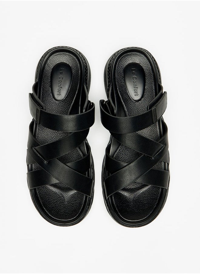 Le Confort - Mens Cross Strap SlipOn Sandals - Image 1