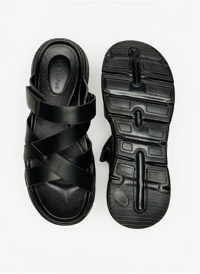 Le Confort - Mens Cross Strap SlipOn Sandals - Image 1