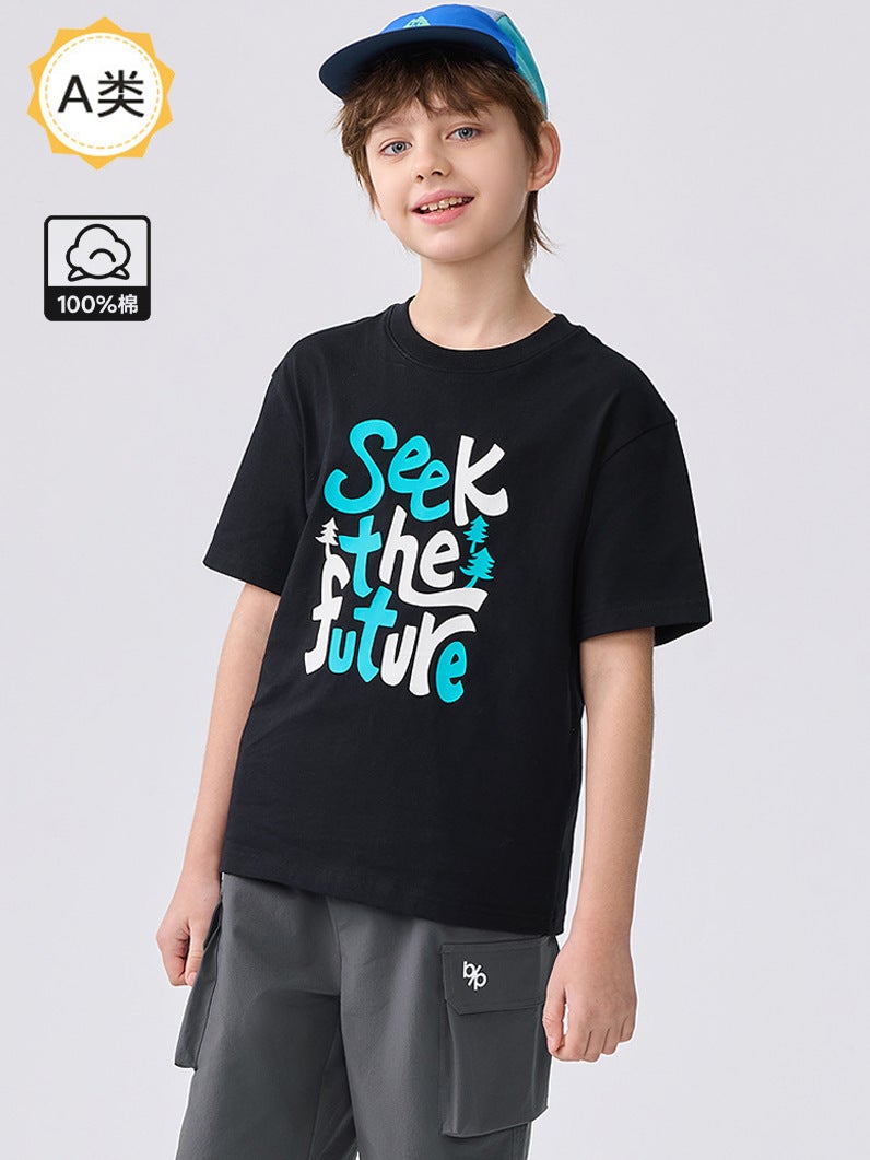 Children'S Clothing 2025 Children'S Summer Parent-Child New Boys And Girls Baby Big Children'S Short Sleeve T-Shirt Cotton Top - Image 4