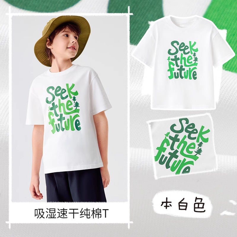 Children'S Clothing 2025 Children'S Summer Parent-Child New Boys And Girls Baby Big Children'S Short Sleeve T-Shirt Cotton Top - Image 1