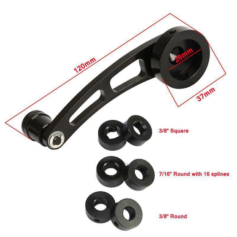 Pair Universal Car Black Billet Aluminum Manual Door Window Winder Crank Handle - Image 3
