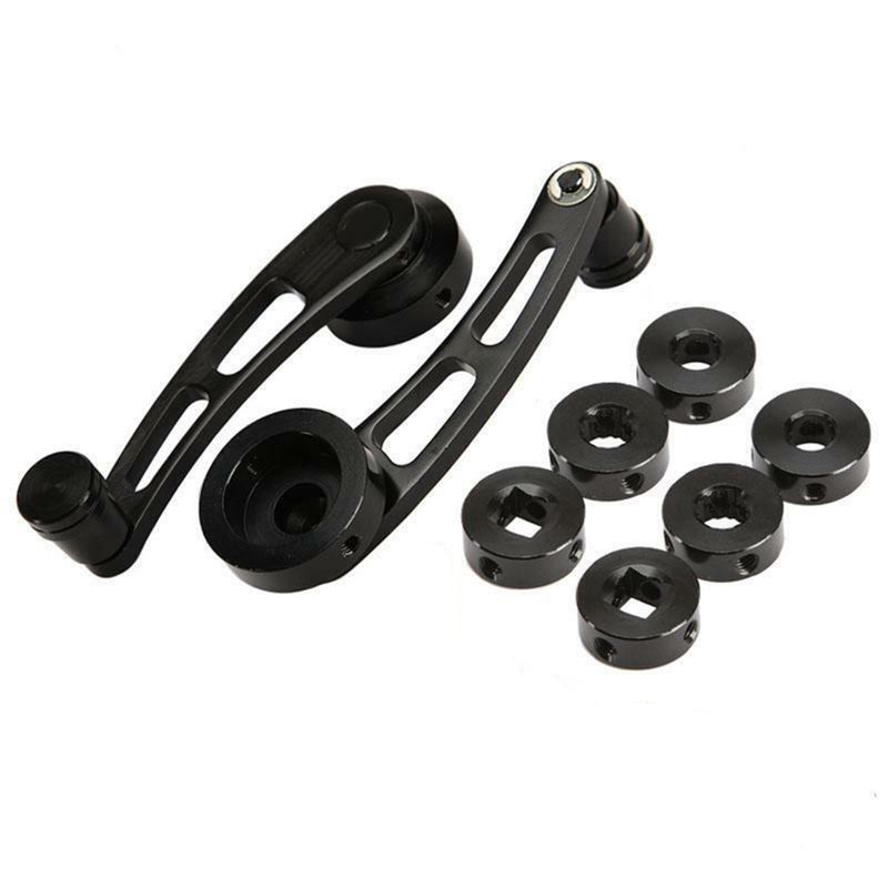 Pair Universal Car Black Billet Aluminum Manual Door Window Winder Crank Handle - Image 1