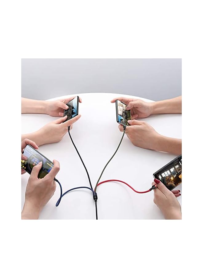 Usams Multi Charging Cable Multiple Charger Cord Nylon Braided 1.2 meter 4 in 1 USB Charge Cord data cable with Phone/Type C/Micro USB Connector for Phone/Galaxy S9/S8/S7 and More - Image 3