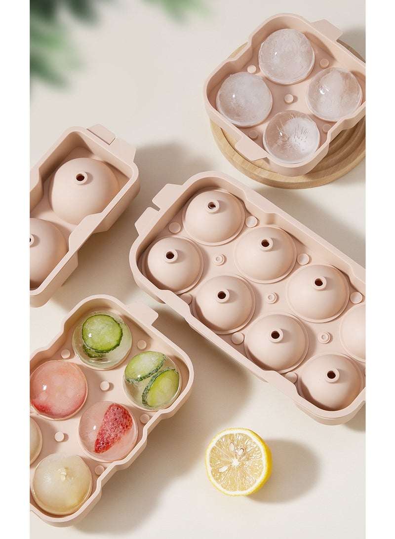 Kawkab Pink silicone ice cube tray with lid, 1 piece Easy-to-remove silicone ice cube tray for coffee, beverages, soup, food, fruit, cocktails, etc. - Image 1