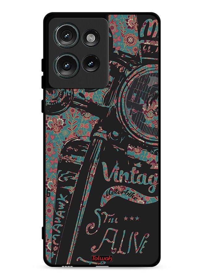 Tolwak Motorola Edge 50 Protective Case Cover Vintage Motorbike - Image 1