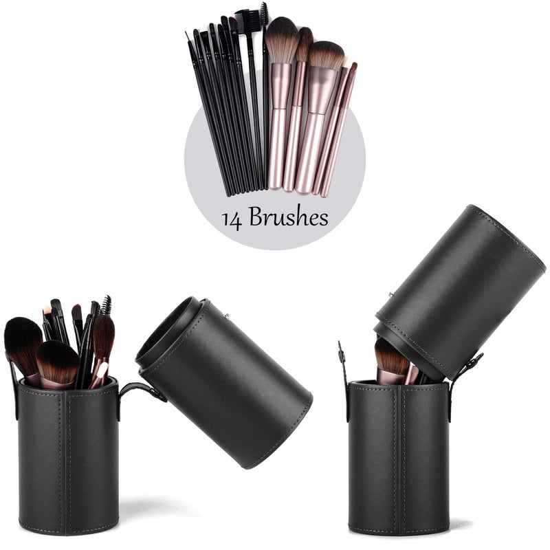 Narwey Makeup Brush Holder Travel Brushes Case Bag Cup Storage Dustproof for Women (Marble) - Image 2