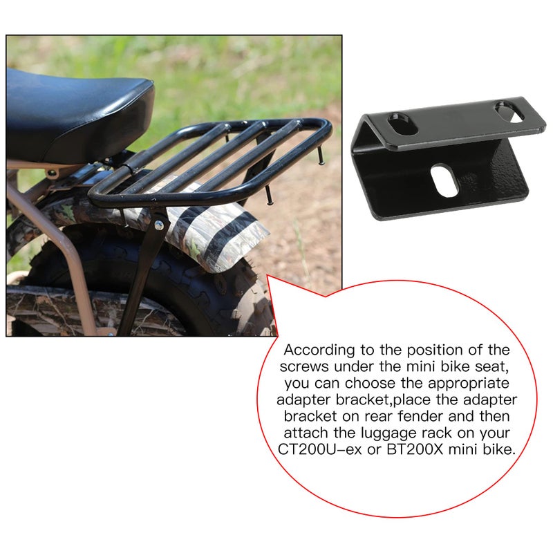 GREHUA Mini Bike Rear Cargo Rack Compatible with Coleman CT200U BT200X CT200U-EX CT200U-A Trail 200 Axis M200 Predator 212cc 196cc 6.5hp Minibike Off-Road Heavy Duty Back Parts w/Bracket Assembly Kit - Image 4