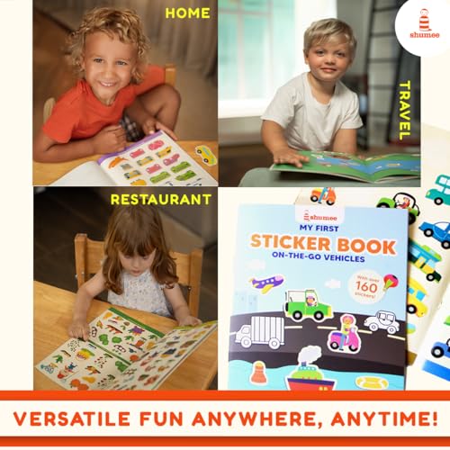 Shumee My First Vehicle Sticker Book with 160+ Stickers | (3 Years+) | Activity Book for Kids | Early Learning & DIY Fun | Gifts for Toddlers | Educational Travel Toy | Gifts for Boys & Girls - Image 3