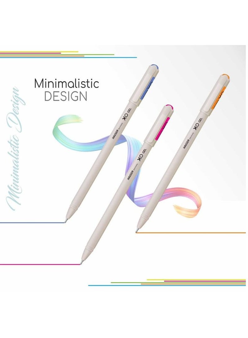 HAUSER Flair Hauser XO Multicolor Gel Pen with Hard Box Case | Sleek Body & Minimalistic Design | Matt Finish | Ultra Durable Tip | Set Of 12 Bright Ink Colors - Image 5