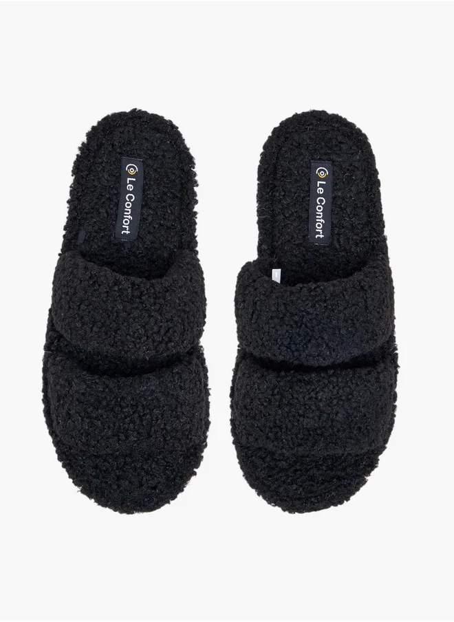 لو كونفورت Women's Faux Fur Bedroom Slippers