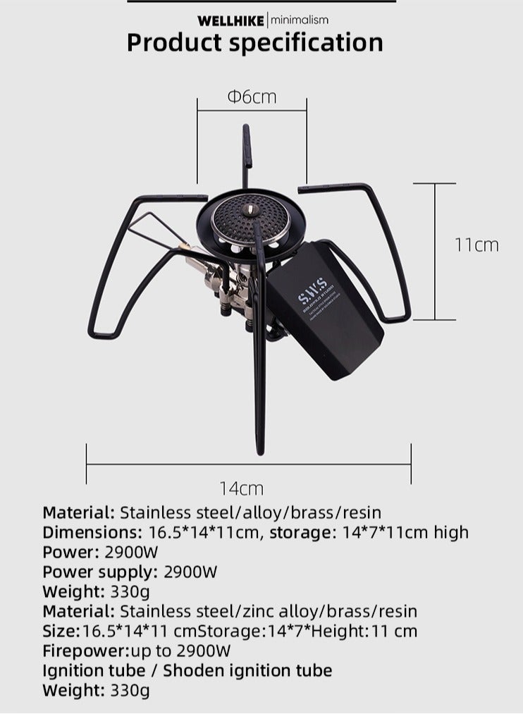 EVEREEN Spider Stove Black Spider Folding Card Stove Camping Tableware Camping Kitchenware Camping Barbecue Stove Gas Stove - Image 3