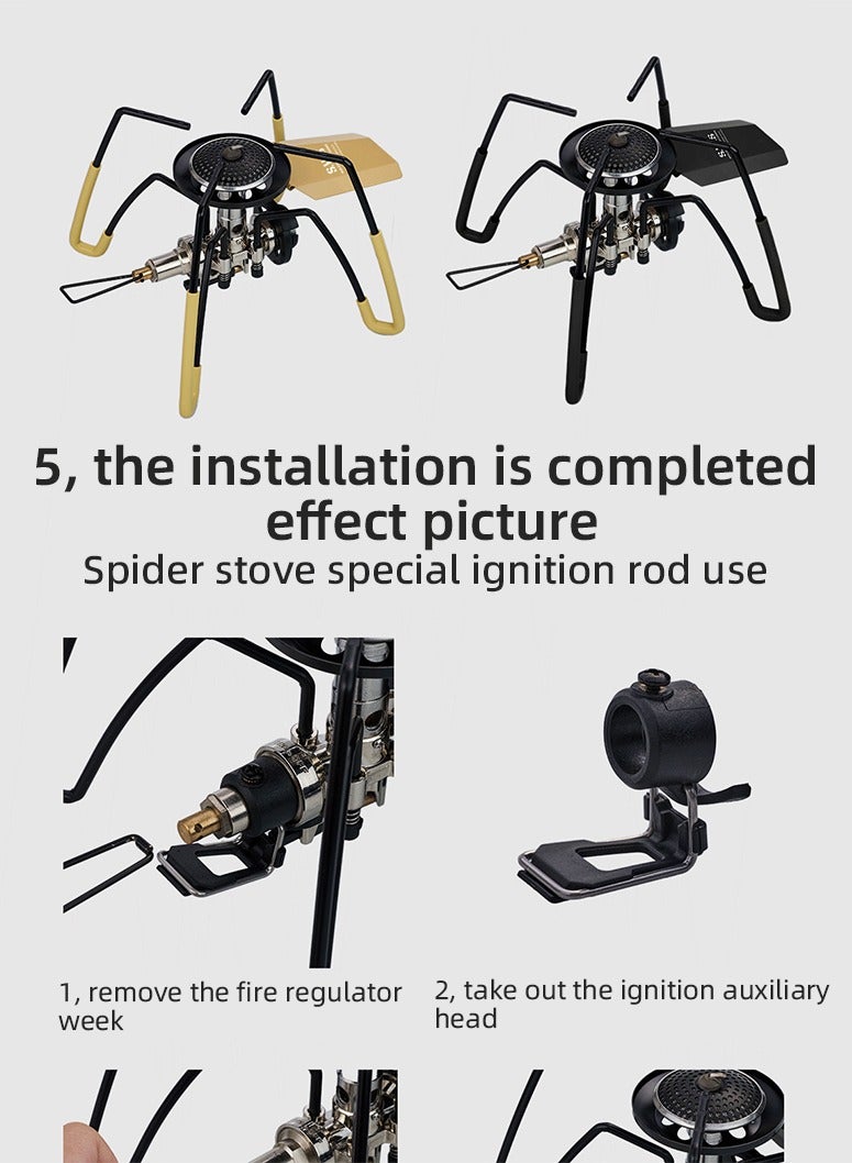 EVEREEN Spider Stove Black Spider Folding Card Stove Camping Tableware Camping Kitchenware Camping Barbecue Stove Gas Stove - Image 5