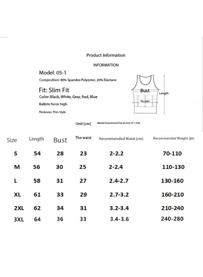 كن واحدًا الرجال ضيق التركيب البطن الصدر التخسيس سترة أبيض - Image 4