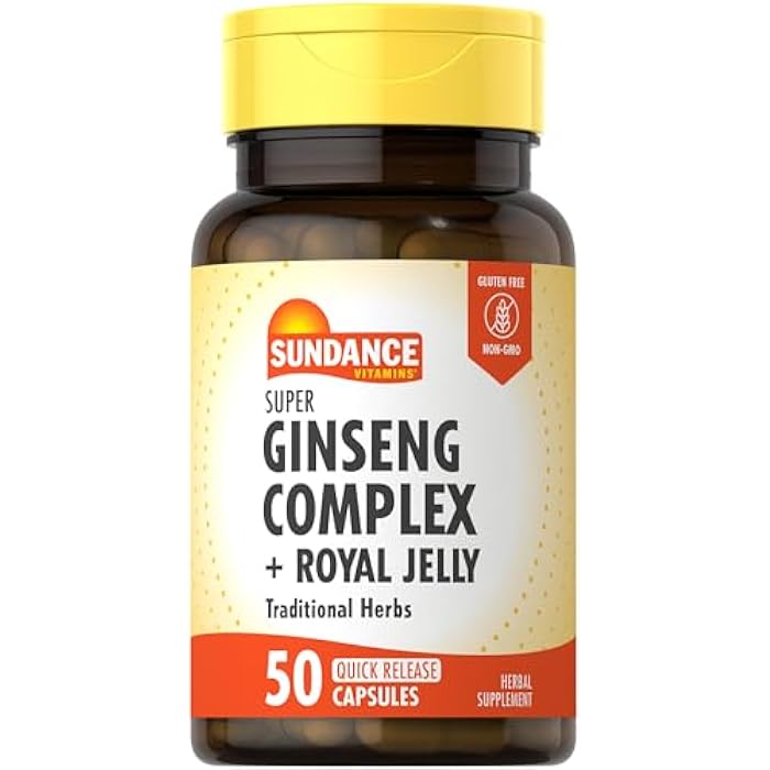 Sundance Super Ginseng Complex | with Royal Jelly | 50 Quick Release Capsules | Non-GMO and Gluten Free Traditional Herb Supplement - Image 1