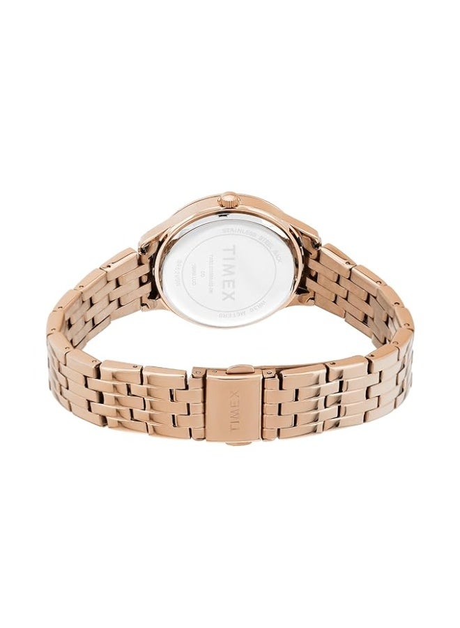 TIMEX Analog Watch for Women Available in Green, Pink, Blue Dial & Gold Stainless Steel Bracelet Band - Water Resistant Wrist Watches - Image 2