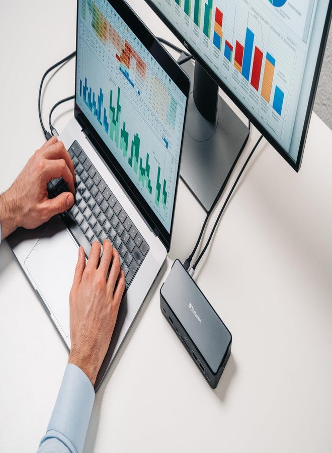 فيرباتيم محطة إرساء Verbatim USB-C Pro 15 في 1 مع حاوية SSD، منفذ USB-C إلى HDMI، منفذ DisplayPort، منفذ RJ45، منفذ USB-A إلى USB-A، منفذ USB-C PD، منفذ صوت، قارئ بطاقات SD وMicro SD لأجهزة Mac وWindows والكمبيوتر المحمول - Image 2