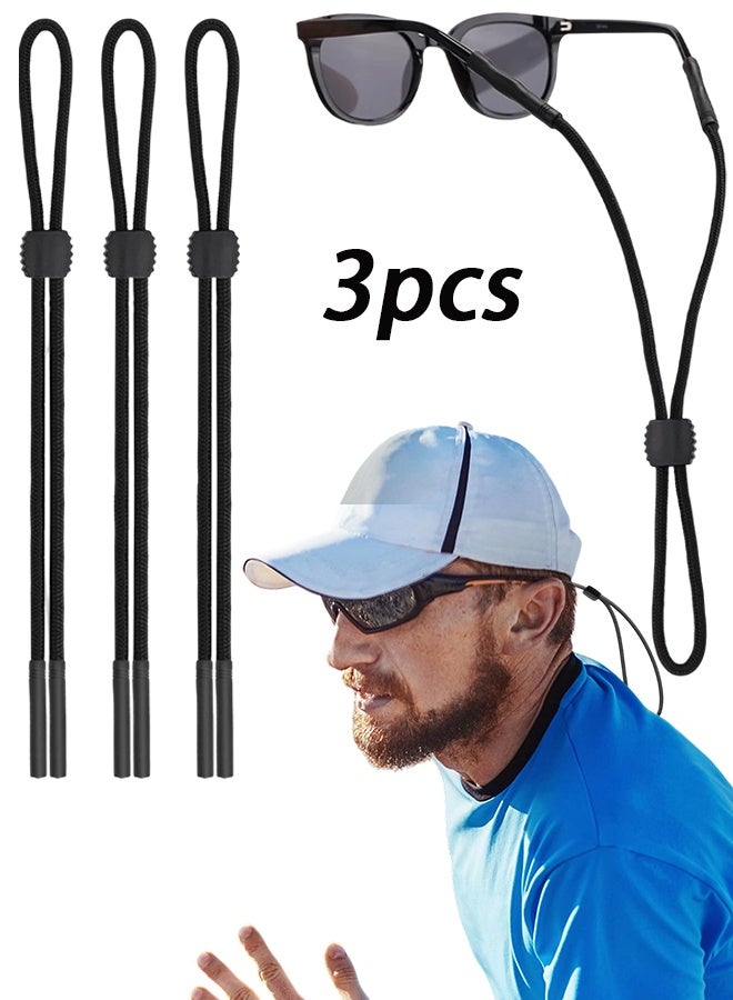 Glasses Straps for Men, Women and Kids, 3 Pcs Adjustable Neck Glasses Retainers, Sports Sunglasses Straps Lanyards - Image 1