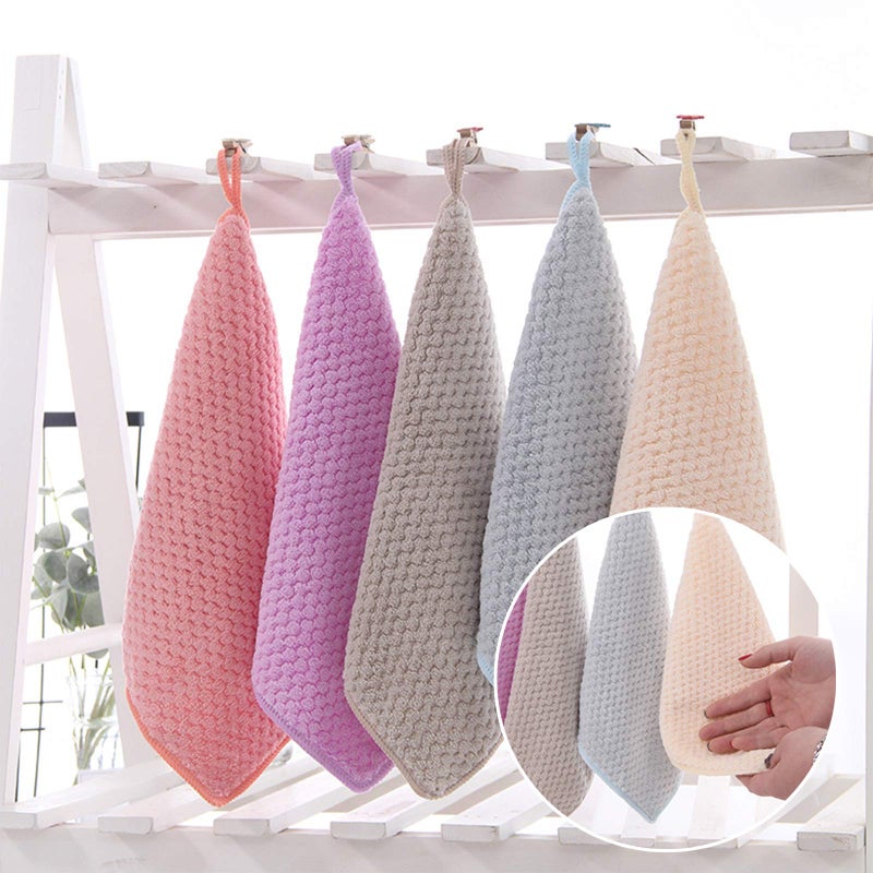 Hipruict Small Towels with Hanging Loop, Hand Dry Towels for Kitchen & Bathroom, Super Absorbent, Soft, Machine Washable Towel Fast Drying, Set of 10 - Image 2