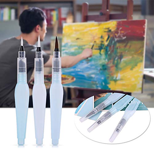 ZJchao Refillable Water Brush Pen, 3Pcs/6Pcs Ink and Paint Art Pens Plus Fill Tool Watercolor Painting Calligraphy Art Crafts Set (3 Pcs Water Brush Pen) - Image 2