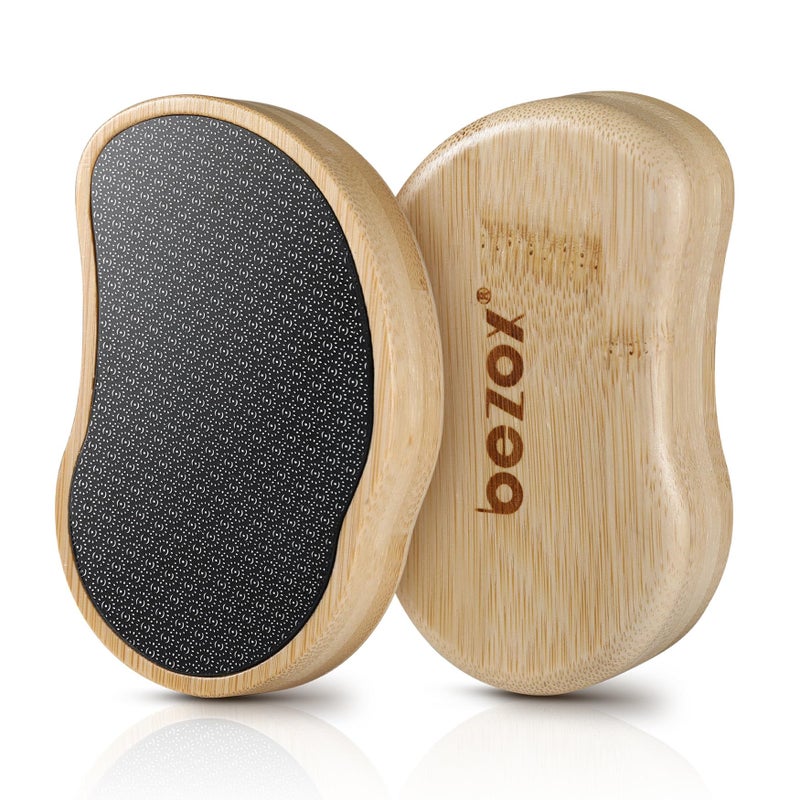 BEZOX Nano-Glass Pumice Stone for Feet Dead Skin, Eco-Friendly Pedicure Foot File Callus Remover - Bamboo Handle - Image 1