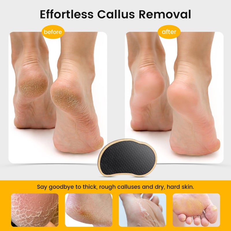 BEZOX Nano-Glass Pumice Stone for Feet Dead Skin, Eco-Friendly Pedicure Foot File Callus Remover - Bamboo Handle - Image 3