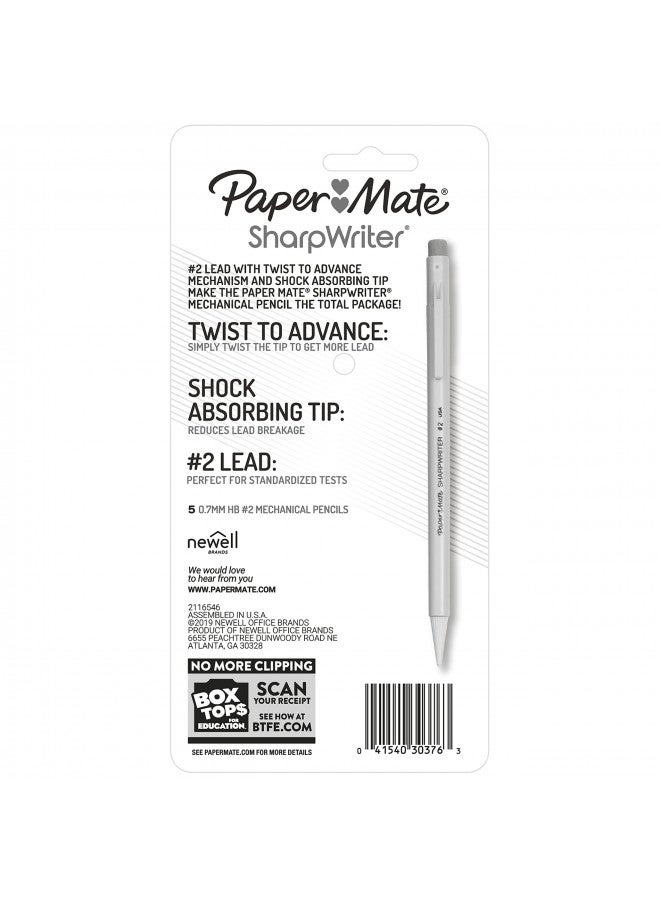 Paper Mate Papermate 3037631PP SharpWriter Mechanical Pencils, Twistable Tip, 0.7 Mm, Pack of 1 Blister, Total 5 Pencils - Image 4