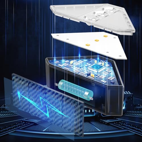 ROSHWEY Solar Step Lights for Outside, 12 Pack Solar Stair Lights Outdoor Waterproof, Triangle Deck Step Lights Solar Powered, Outdoor Decor Lighting for Front Porch, Backyard, Patio, Warm White - Image 4