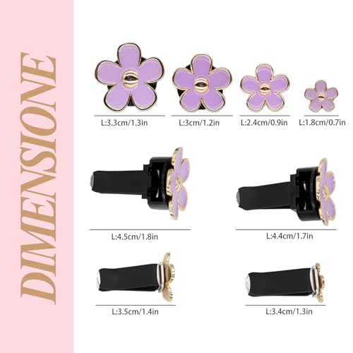 ORIESSE Cute Flowers Air Vent Clips Car Air Freshener,4pcs Purple Girly Daisy Flower Car Accessories for Women,Lavender Car Decorations Refillable Clips On Air Freshener - Image 5