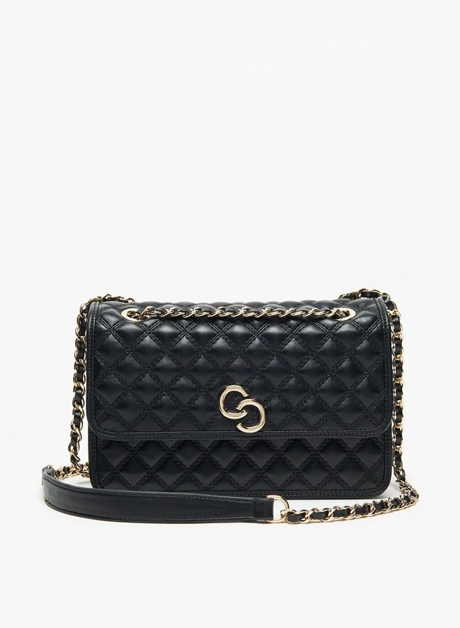 Celeste Women's Quilted Crossbody Bag with Chain Link Strap