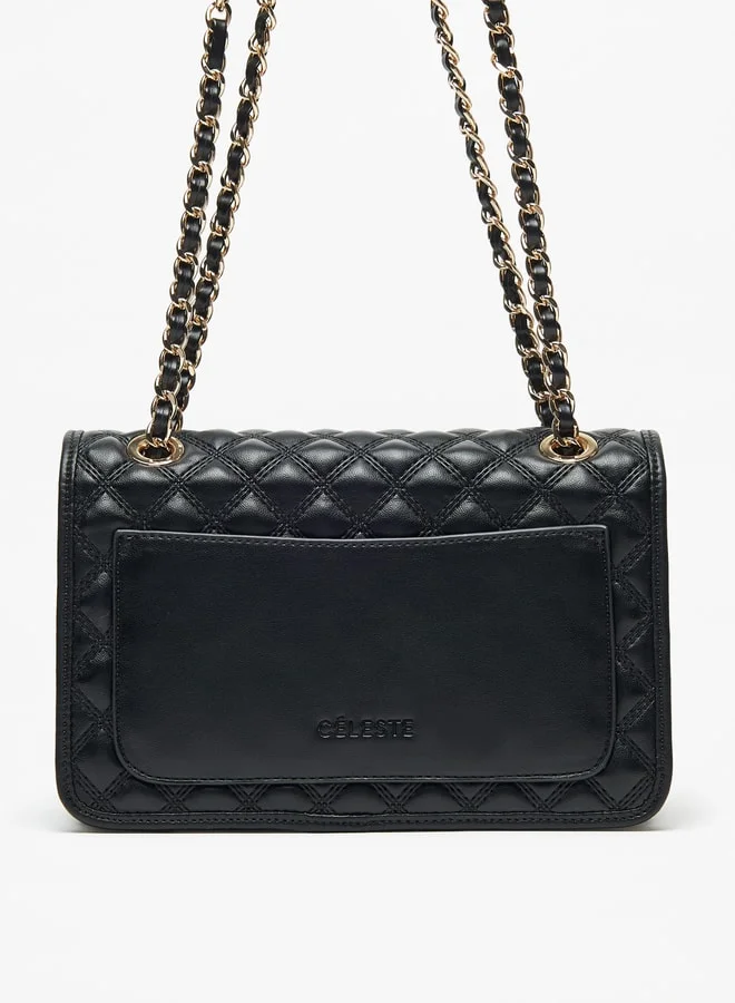 Celeste Women's Quilted Crossbody Bag with Chain Link Strap