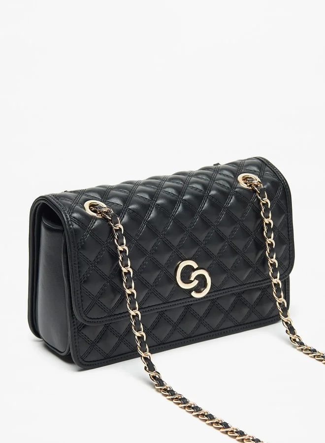 Celeste Women's Quilted Crossbody Bag with Chain Link Strap